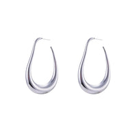 Silver Oversized Statement Open Hoops