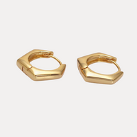 Rounded Hexagon Huggies in 24K Gold-Filled
