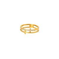 18K Layered Cross Ring