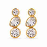 Pave Drops in 18K Gold-Plating with Cubic Zirconia