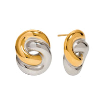 18K Two Tone Intertwined Studs