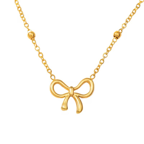 18K Dainty Bow Knot Necklace