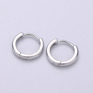 White Gold Filled Classic 15MM Huggie Hoops