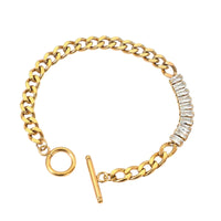 18K Clear CZ Chain Link Bracelet