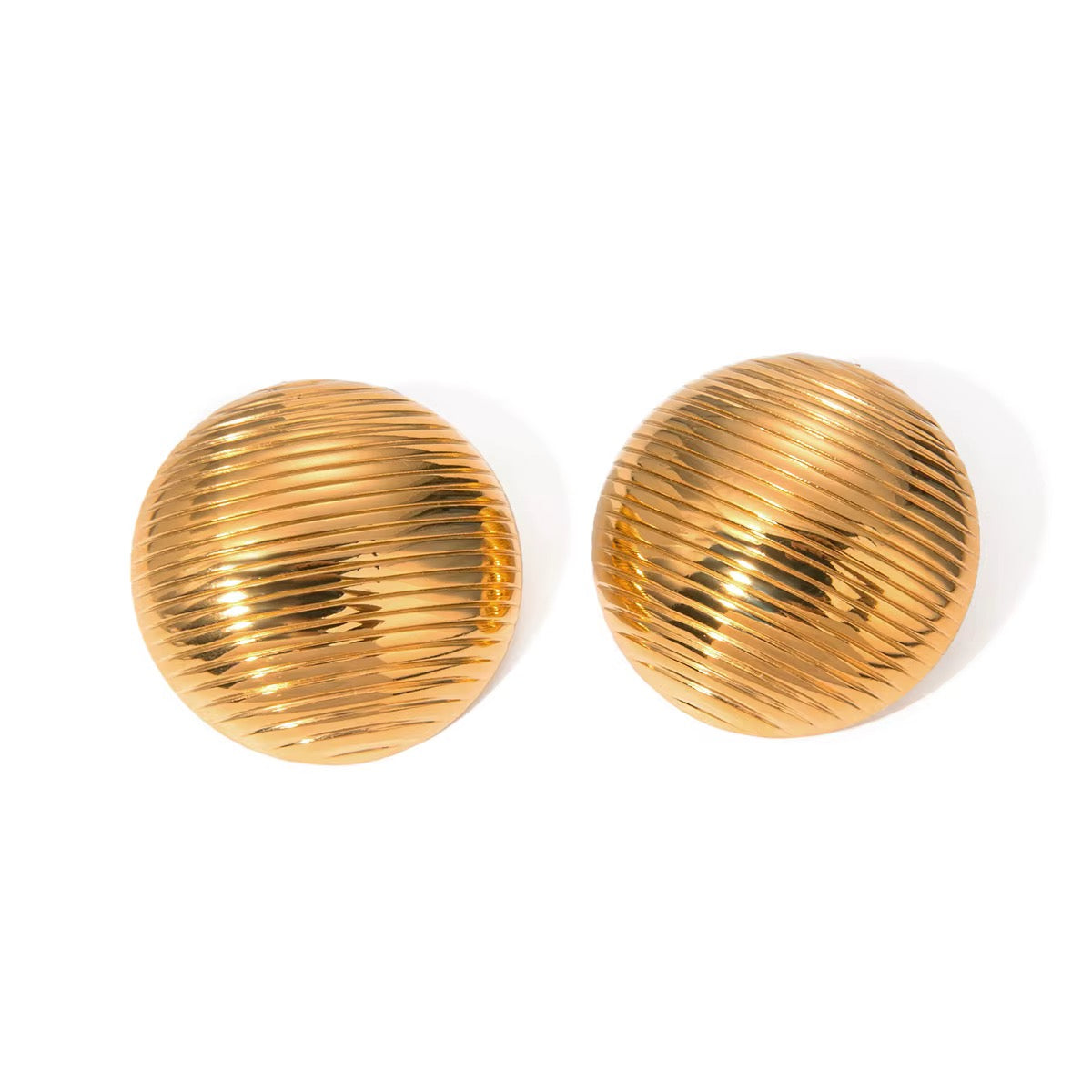 18K Vintage Round Statement Earrings
