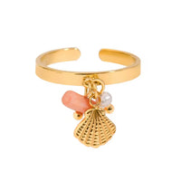 18K Coral Shell Open Ring