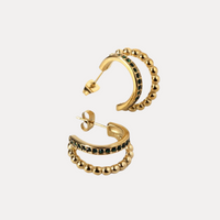 Layered Hoops in 18K Gold-Plating with Cubic Zirconia