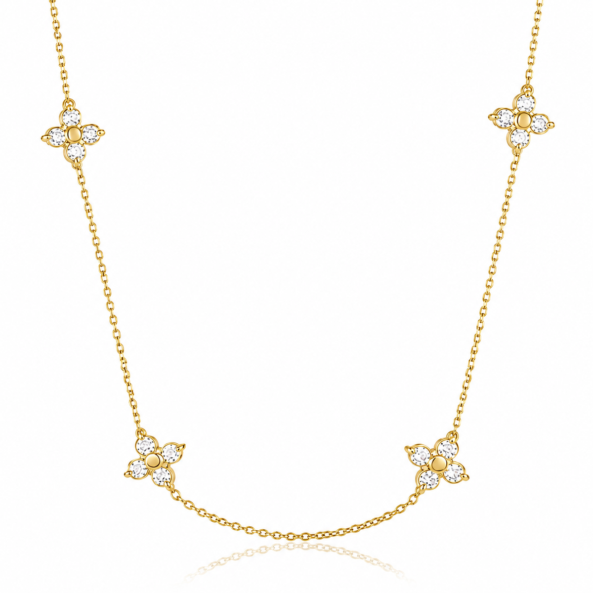 18K Dainty Clover Necklace