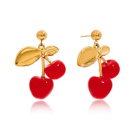 18K Oversized Statement Cherry Earrings