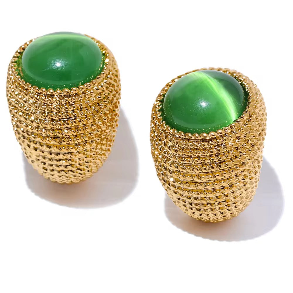 18K Vintage Snail Statement Earrings