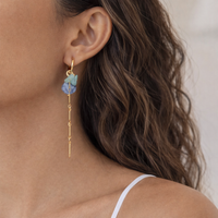 18K Aventurine Sodalite Stone Dangles