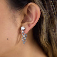 Silver Loop CZ Chain Dangles