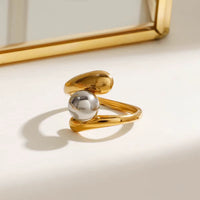 Two Tone Ball Statement Ring