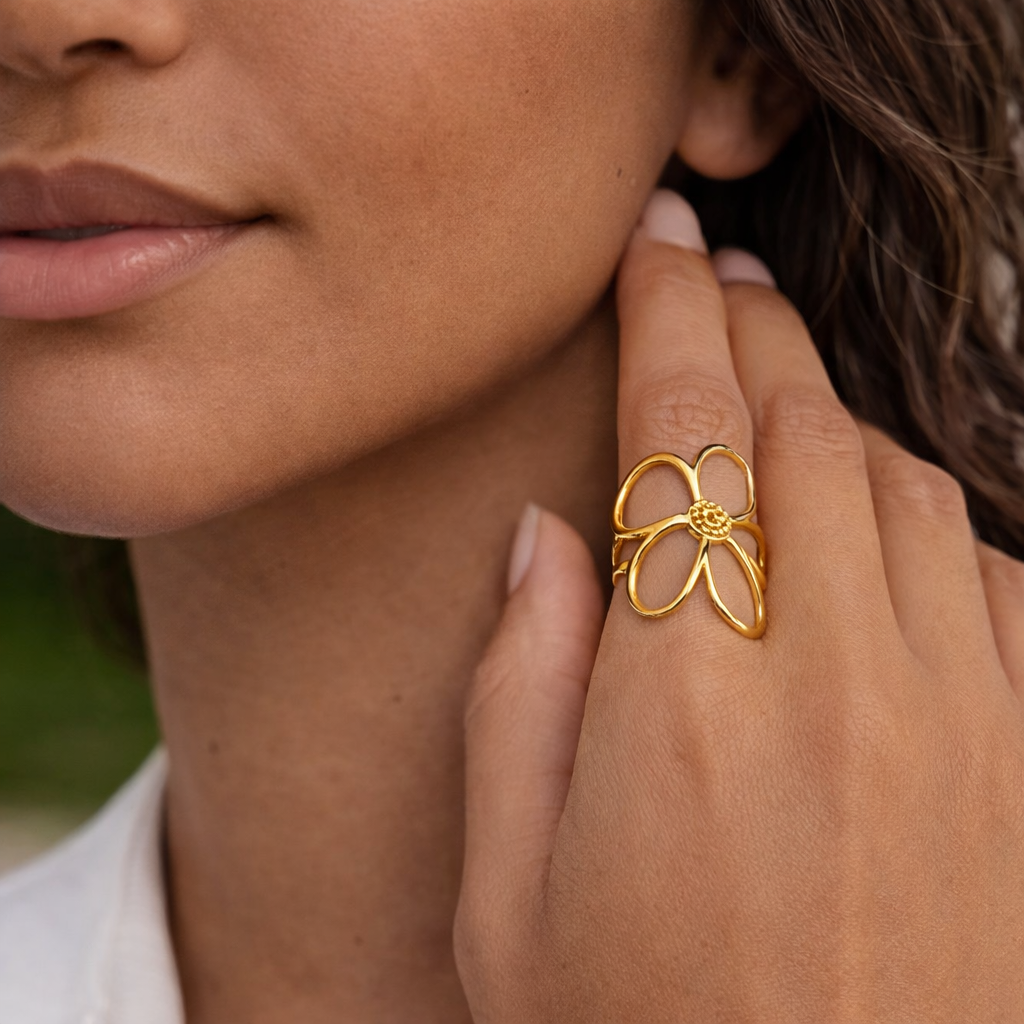 18K Flower Wrap Ring