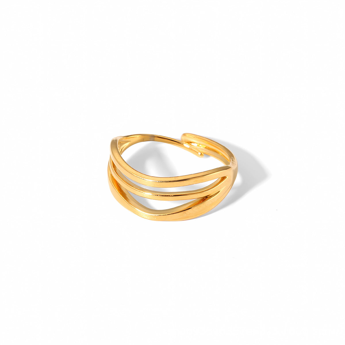 18K Curved Wire Rings