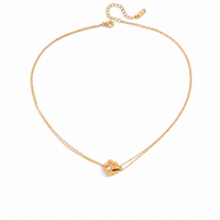 18K Flower CZ Donut Intertwined Necklace