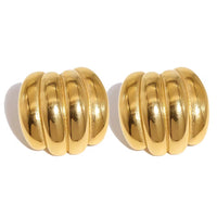 Four Band Studs in 18K Gold-Plating