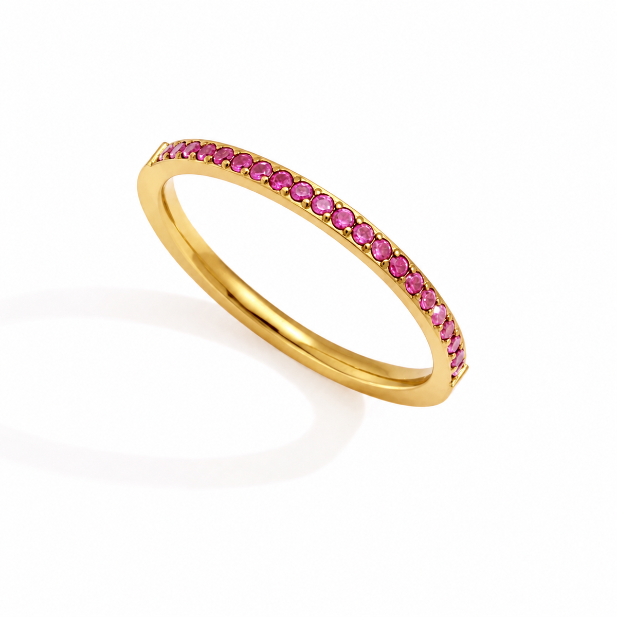 18K Dainty Ruby Eternity Band