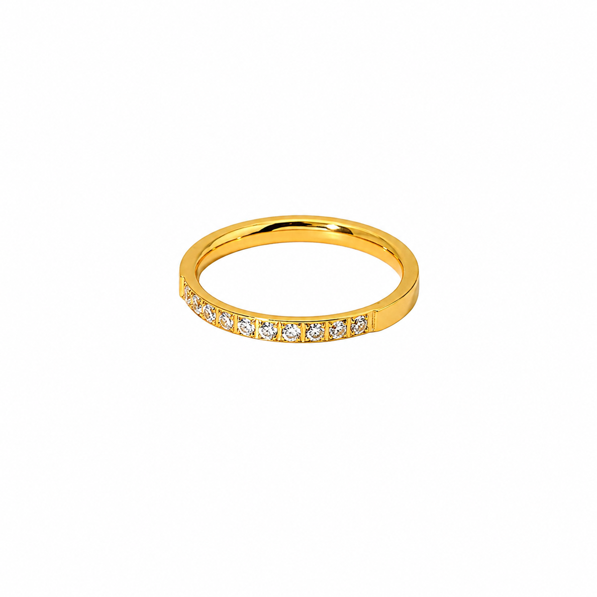 18K Aura Half CZ Band Ring