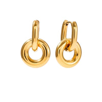 18K Dangle Hoops