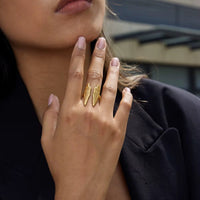 18K Angel Wings Open Ring