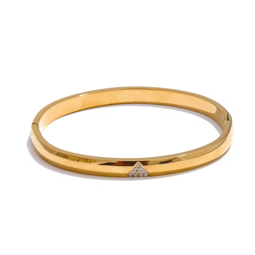 18K CZ V Bangle