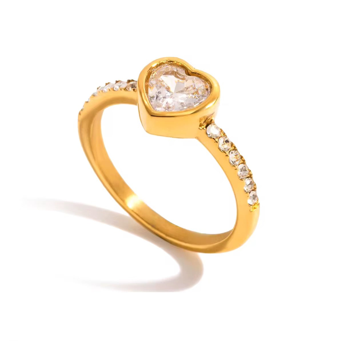 18K Sweetheart CZ Ring