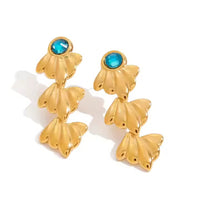 18K Aqua Marine Layered Earrings