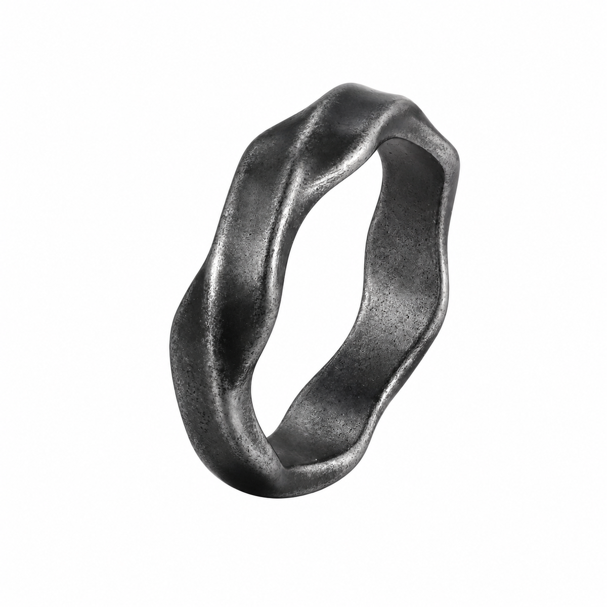 Brushed Wave Textured Ring