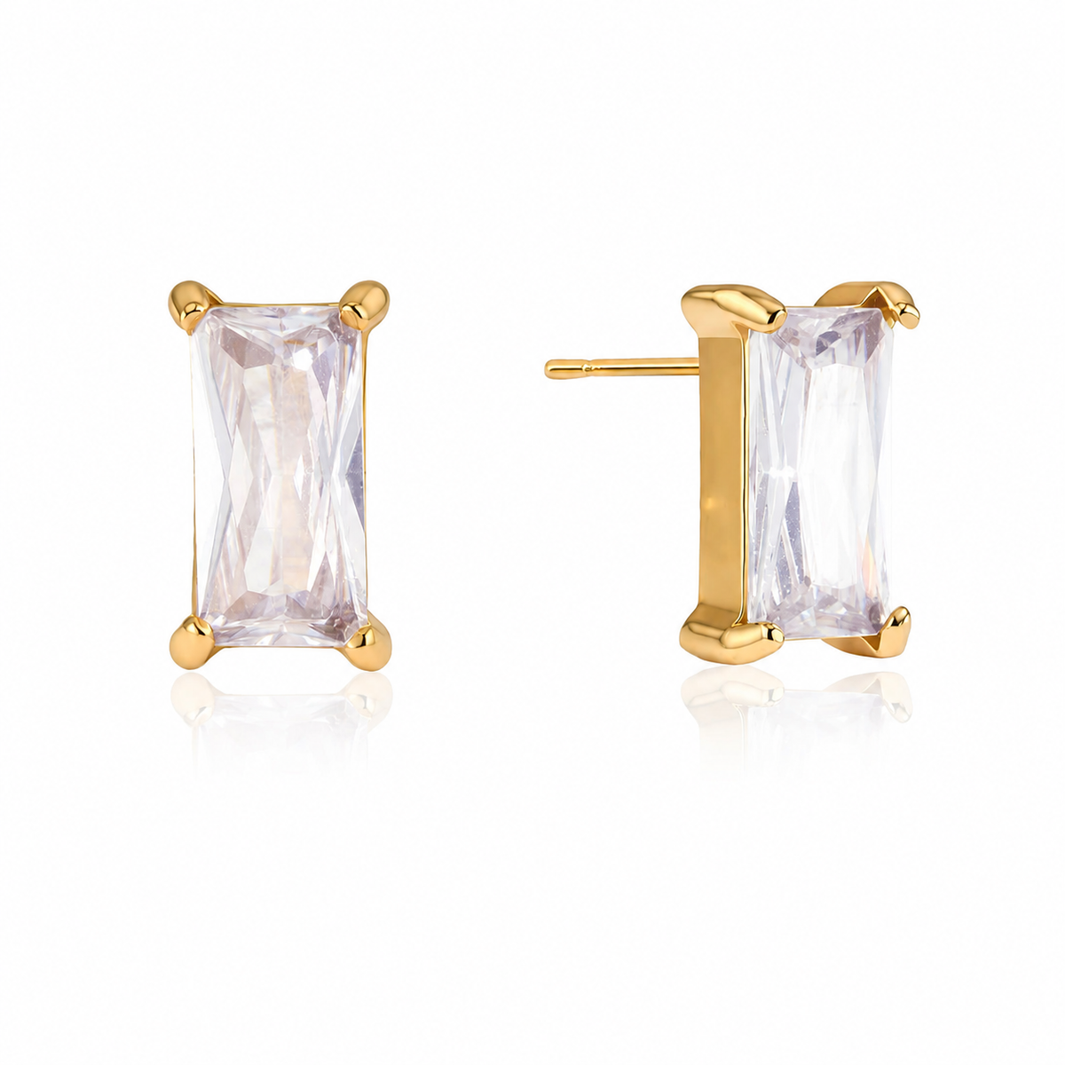 18K Baguette Classic Studs