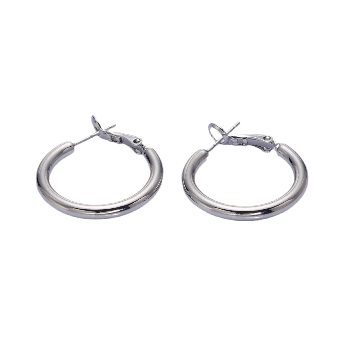 White Gold Filled Classic Tube Hoops