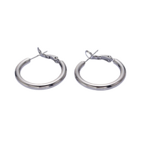 White Gold Filled Classic Tube Hoops