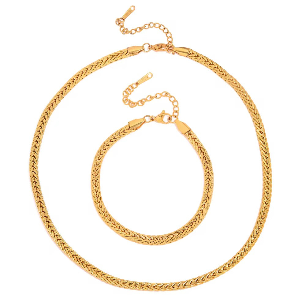 18K Wheat Braided Necklace