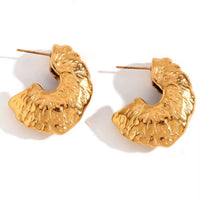 Hammered Irregular Hoops in 18K Gold-Plating