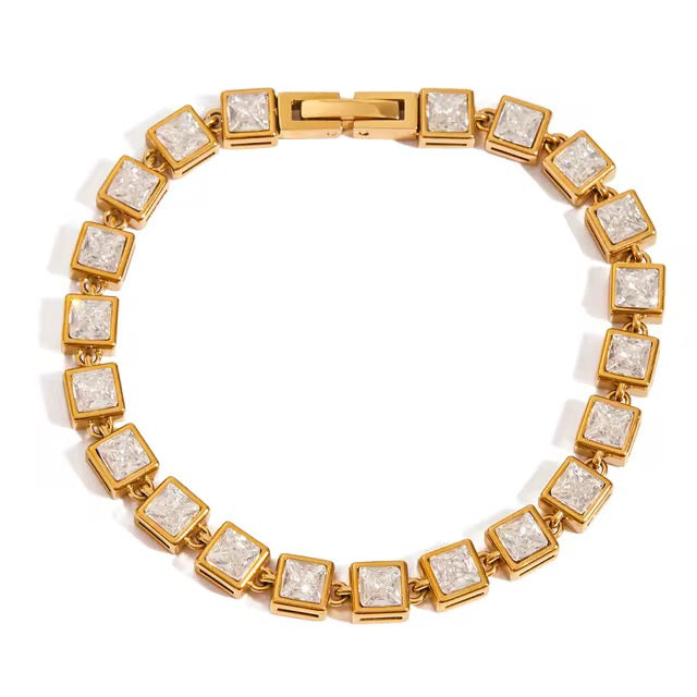 18K Square Bezel Bracelet