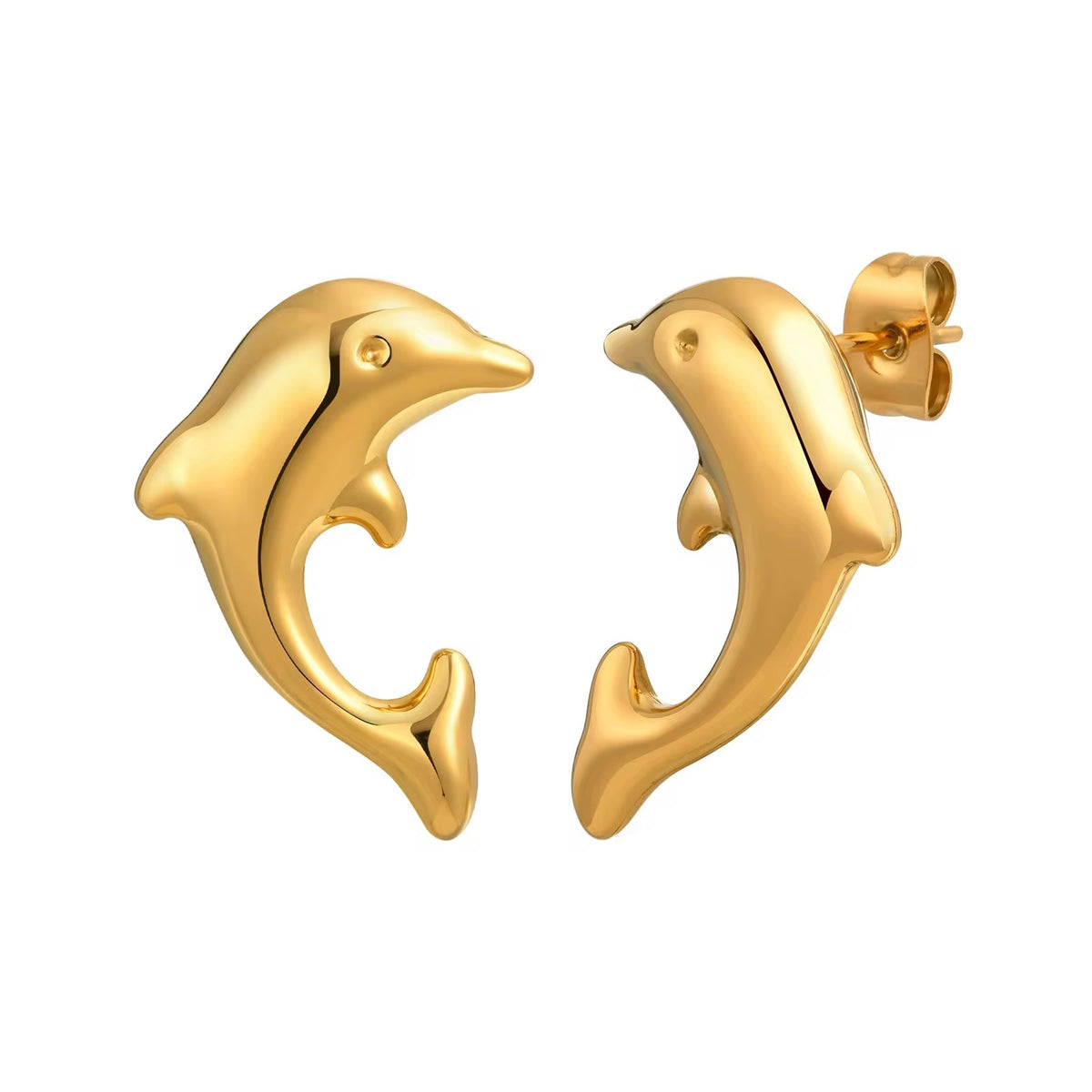 18K Dolphin Studs