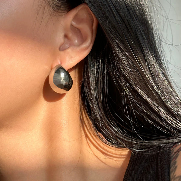 Silver Chunky Hollow Earrings