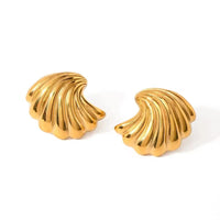 18K Statement Shell Stud Earrings