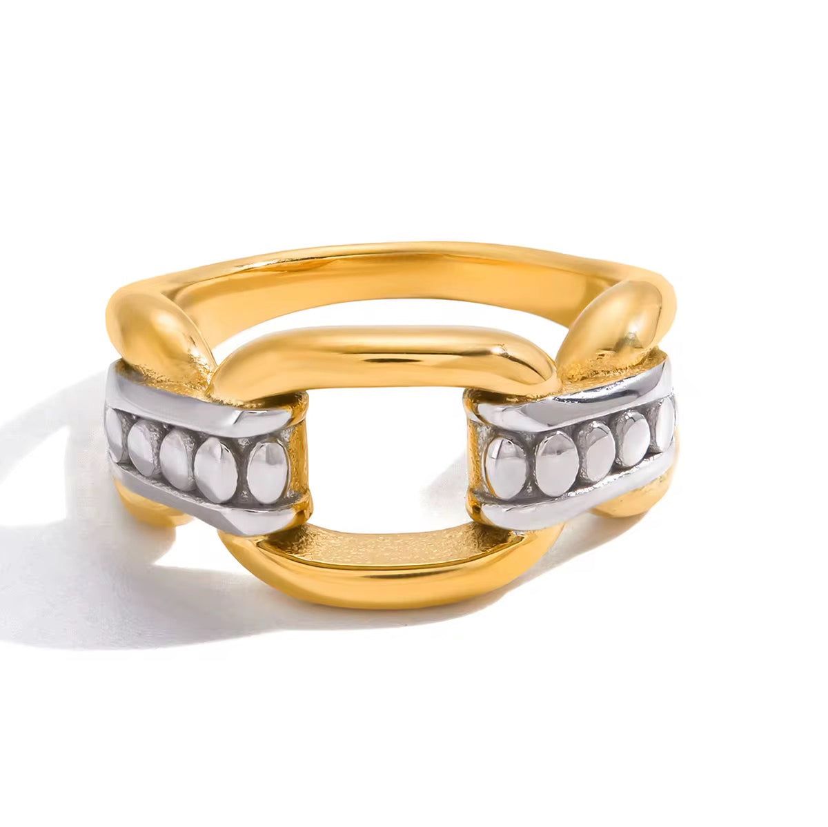 Two Tone Textured Buckle Ring