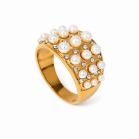 18K Pearl Zirconia Statement Ring