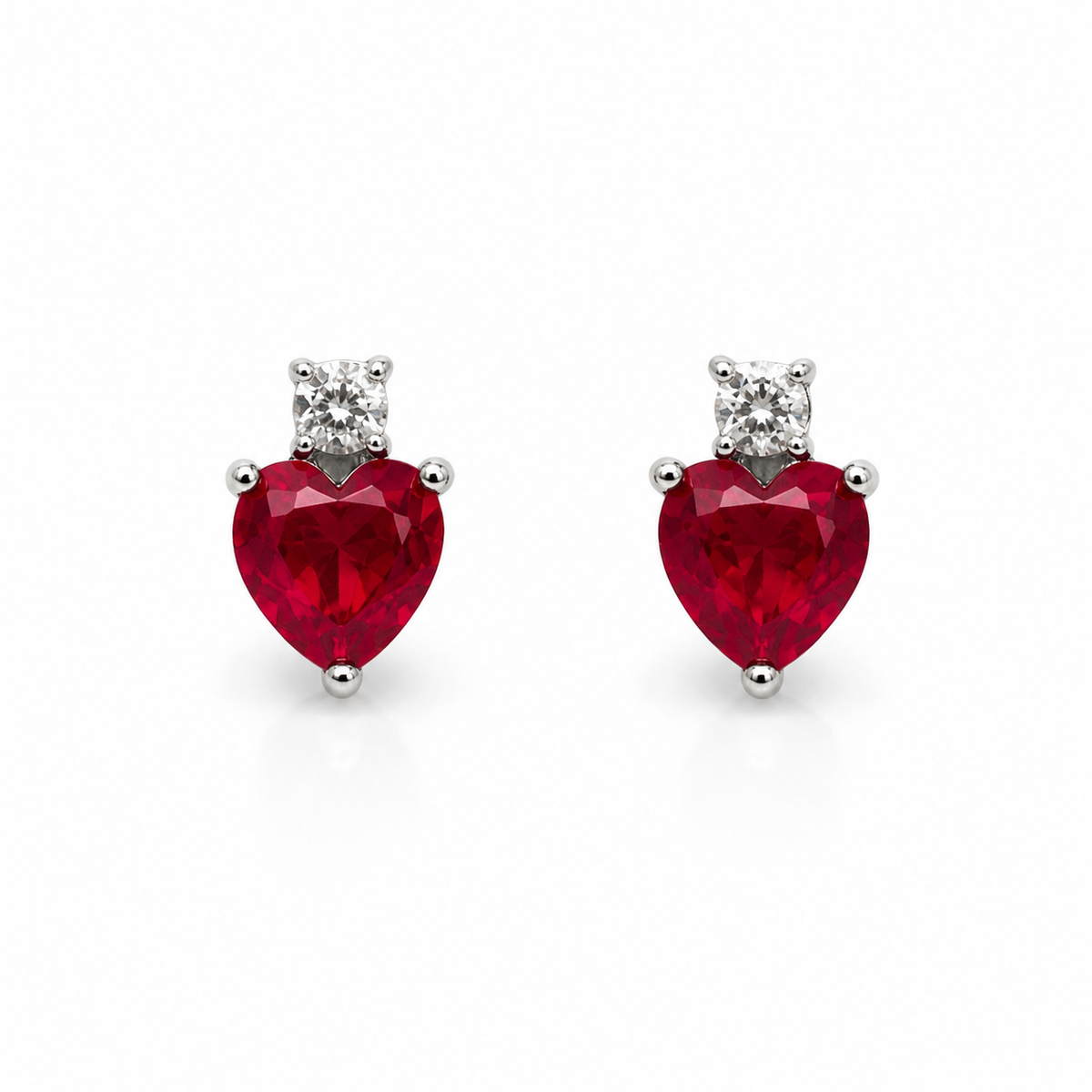 Silver Heart Studs