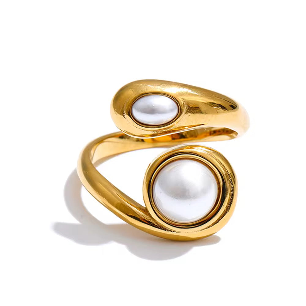 18K Pearl Wrap Ring