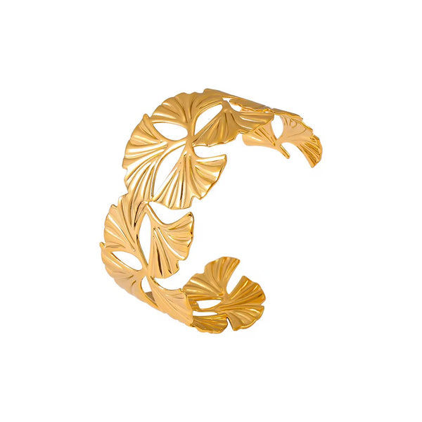 18K Fan Statement Open Bangle