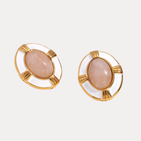 18K Vintage Inspired Oval Studs