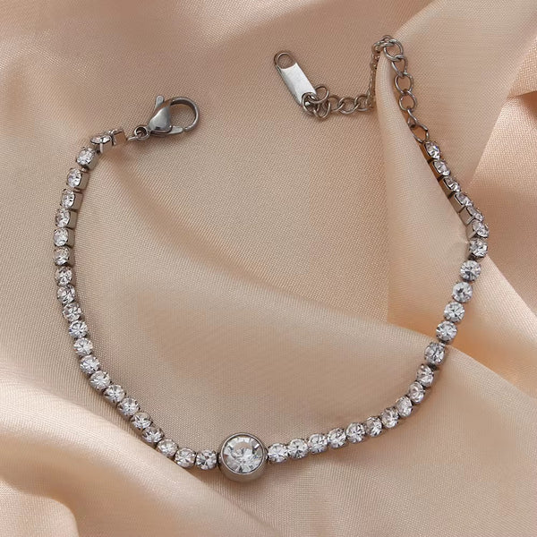 Silver Round Tennis Bracelet