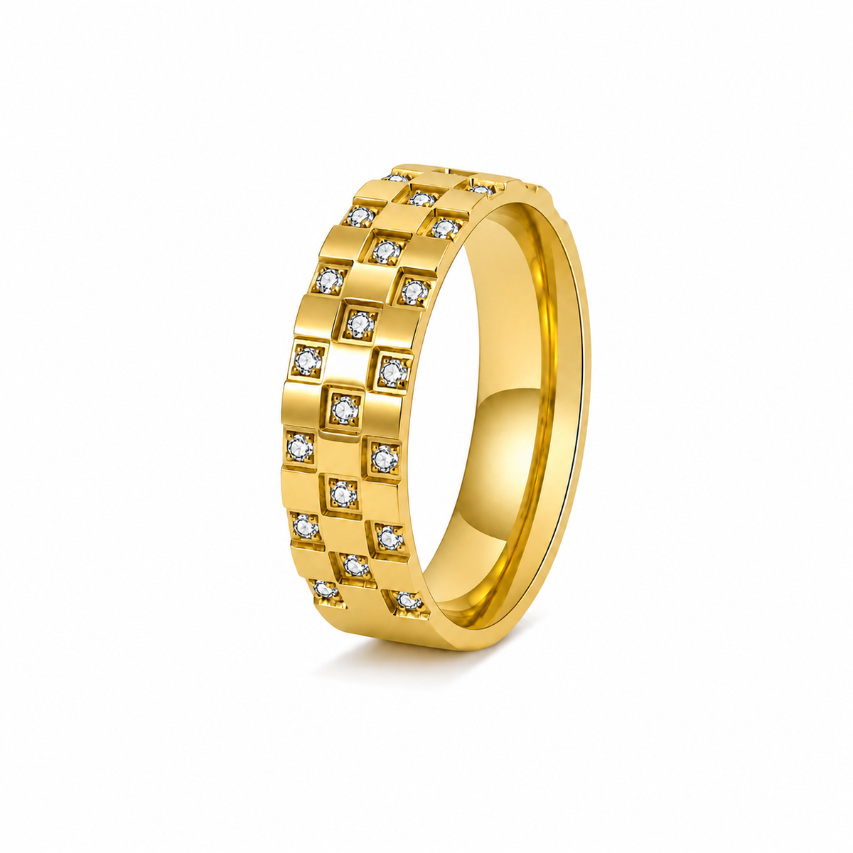 18K CZ Squares Ring