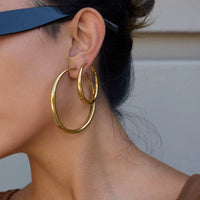 18K Oversized Classic Hoops