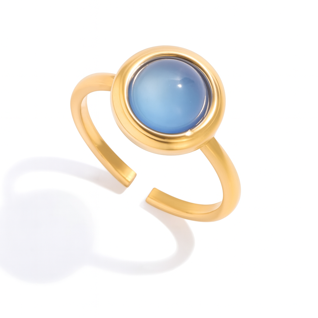 18K Blue Tide Adjustable Ring