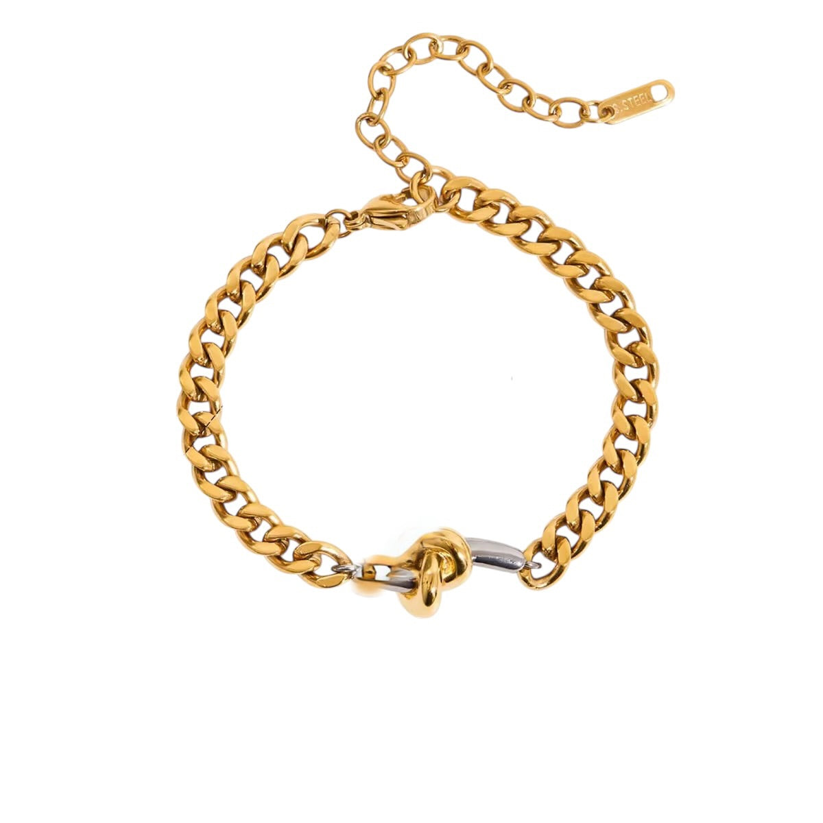 Two Tone Knot Cuban Bracelet