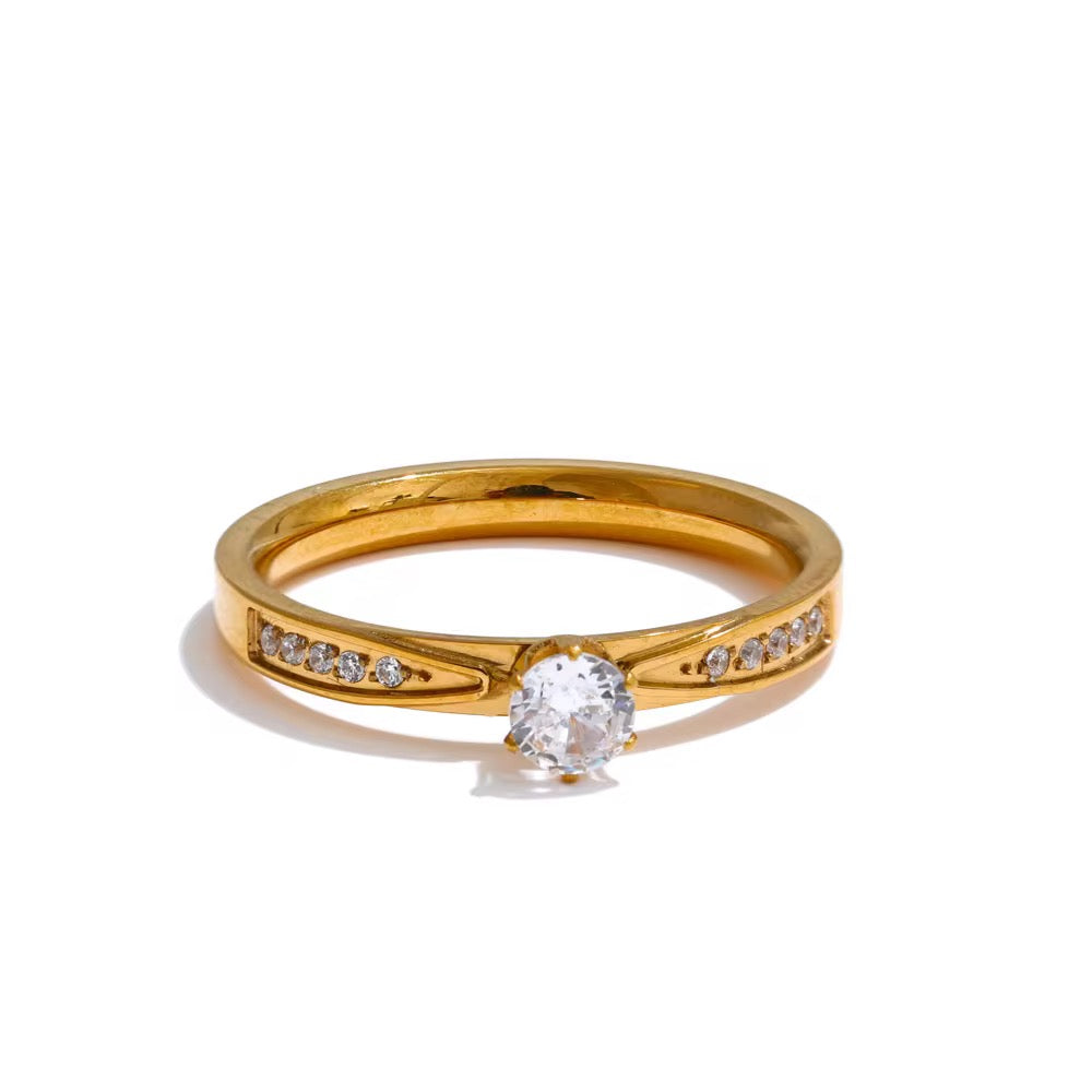 18K Tower CZ Ring